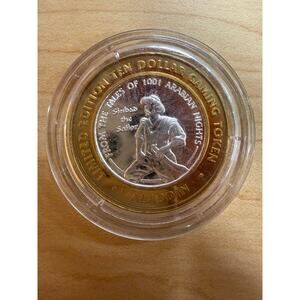 Aladdin $10 Silver Token .999 Sinbad 1001 Nights